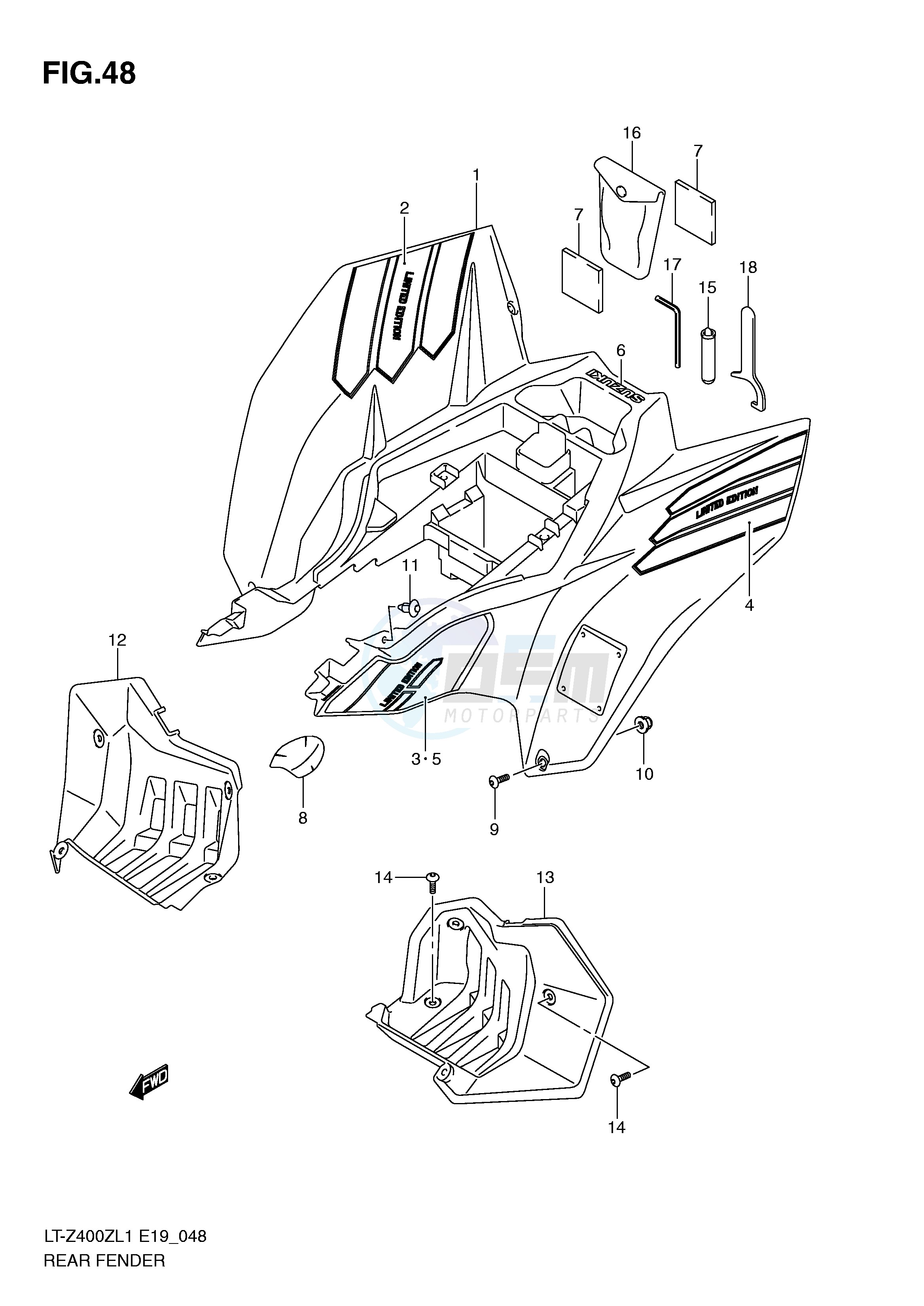 REAR FENDER (LT-Z400ZL1 E19) blueprint