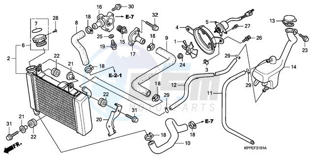 RADIATOR (CBR125RW7/RW9/RWA) blueprint