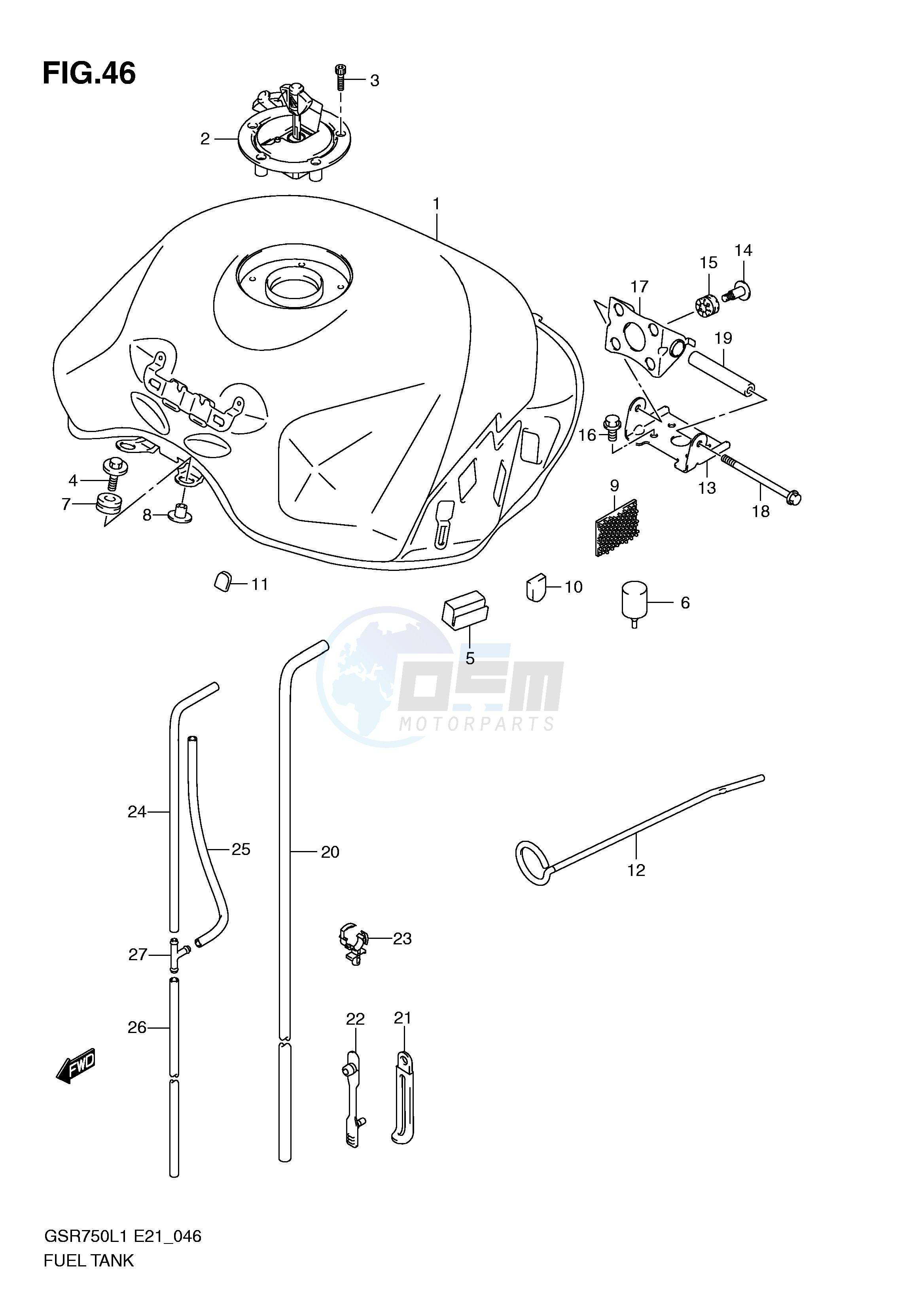 FUEL TANK (GSR750L1 E24) image