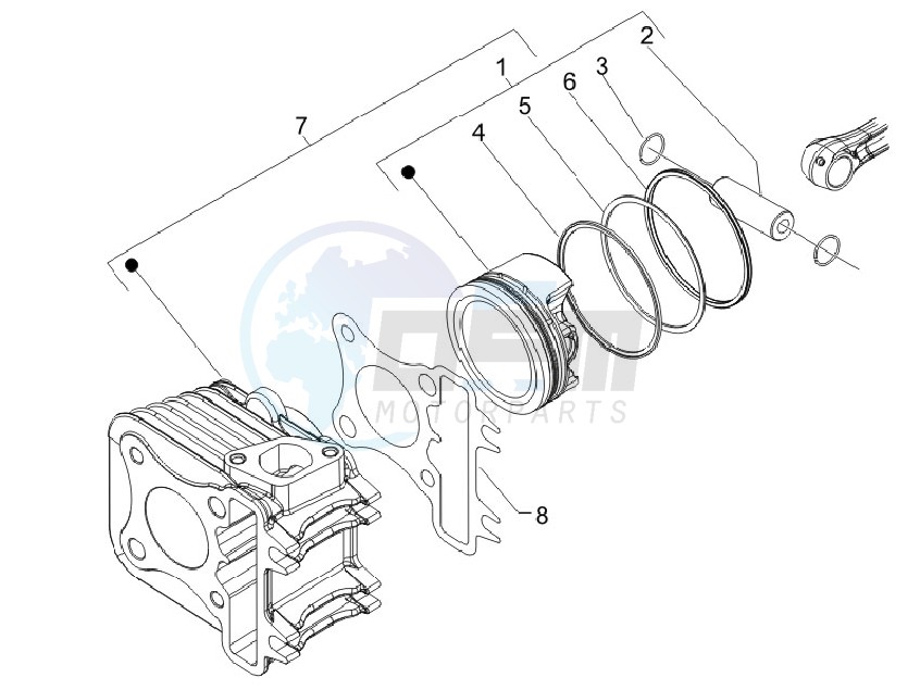 Cylinder - piston - wrist pin unit image