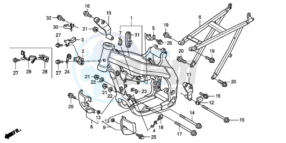 FRAME BODY (CRF450R5,6,7,8) image