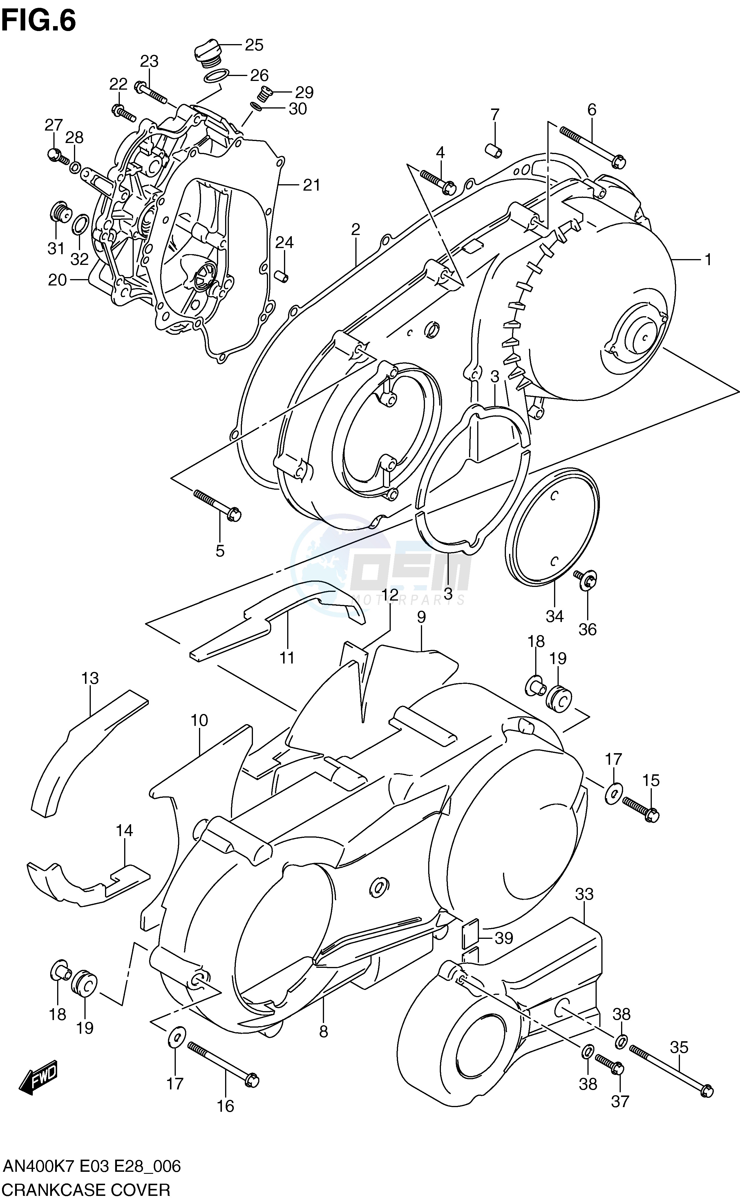 CRANKCASE COVER (MODEL K7 K8) image