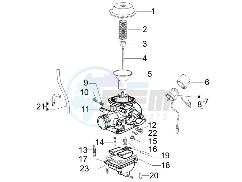 Carburetor components blueprint
