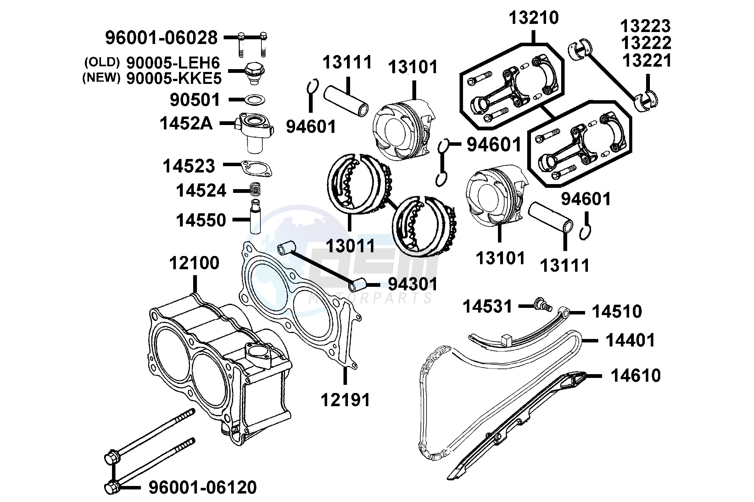 Cylinder  - Piston  - Crankshaft blueprint