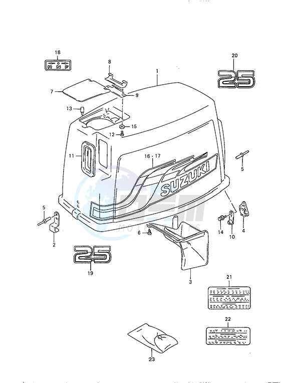 Engine Cover (1998 to 2000) blueprint