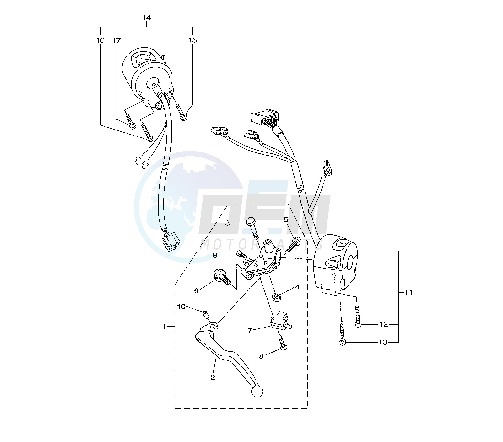 HANDLE SWITCH  LEVER 20S1-S2-S5-SA blueprint