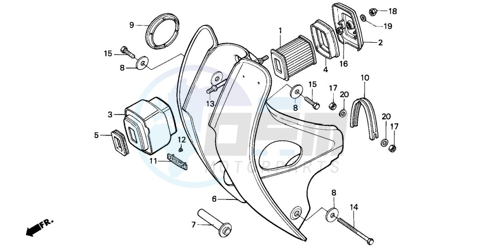 FRONT COVER/AIR CLEANER blueprint