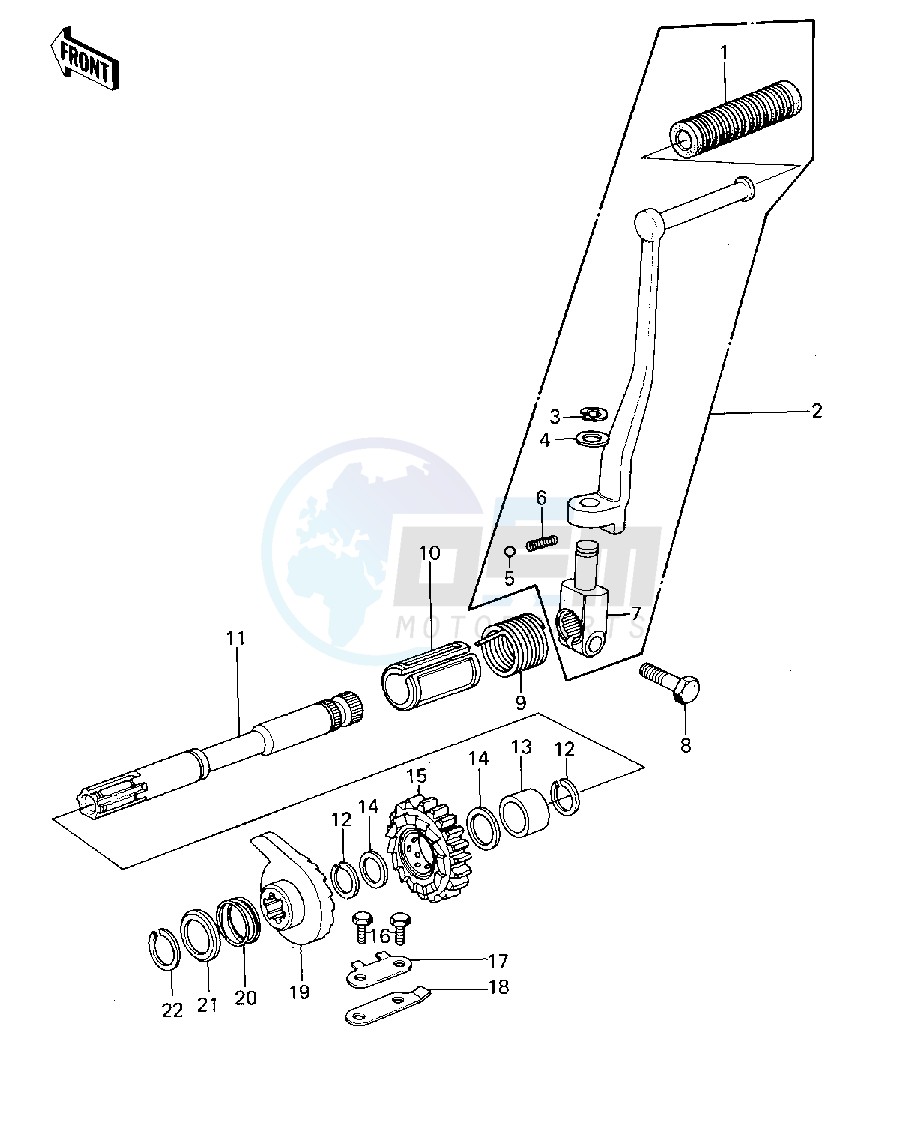 KICKSTARTER MECHANISM -- 77-78 A1_A2_A2A- - blueprint