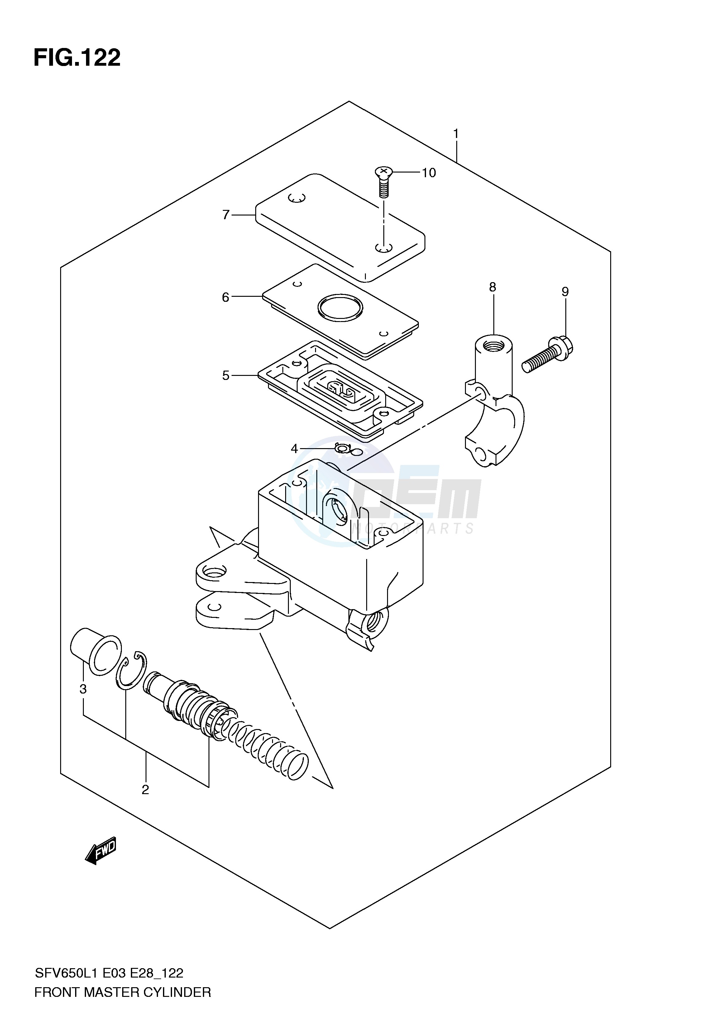 FRONT MASTER CYLINDER (SFV650L1 E28) image