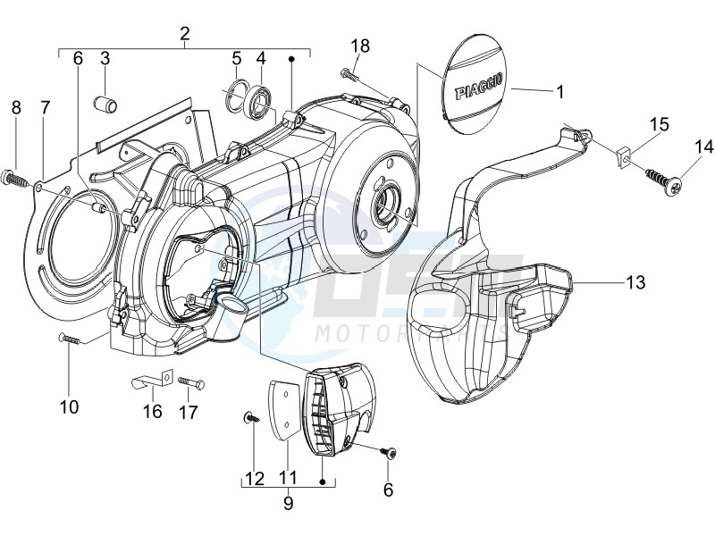 Crankcase cover - Crankcase cooling blueprint