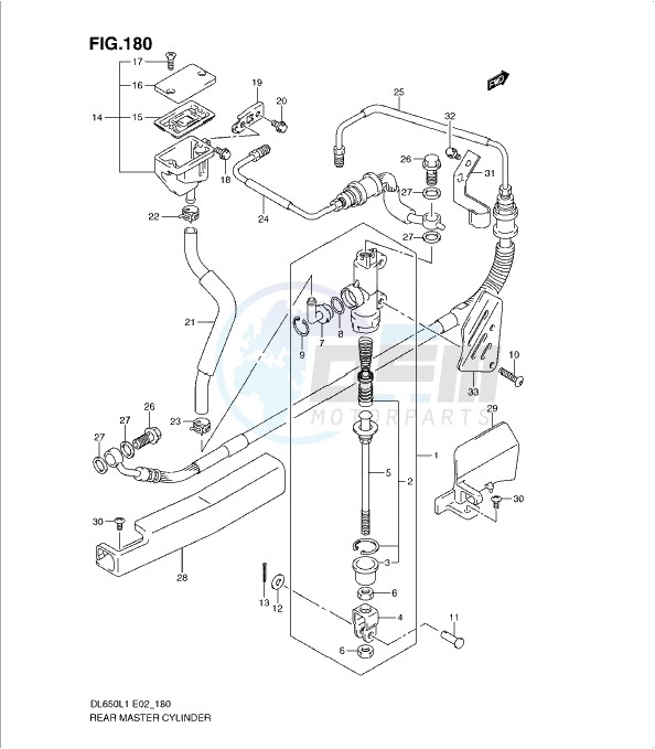 REAR MASTER CYLINDER (DL650AL1 E2) blueprint