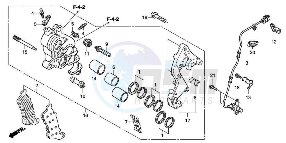 FRONT BRAKE CALIPER (R.) (CBF600SA8/NA8) image