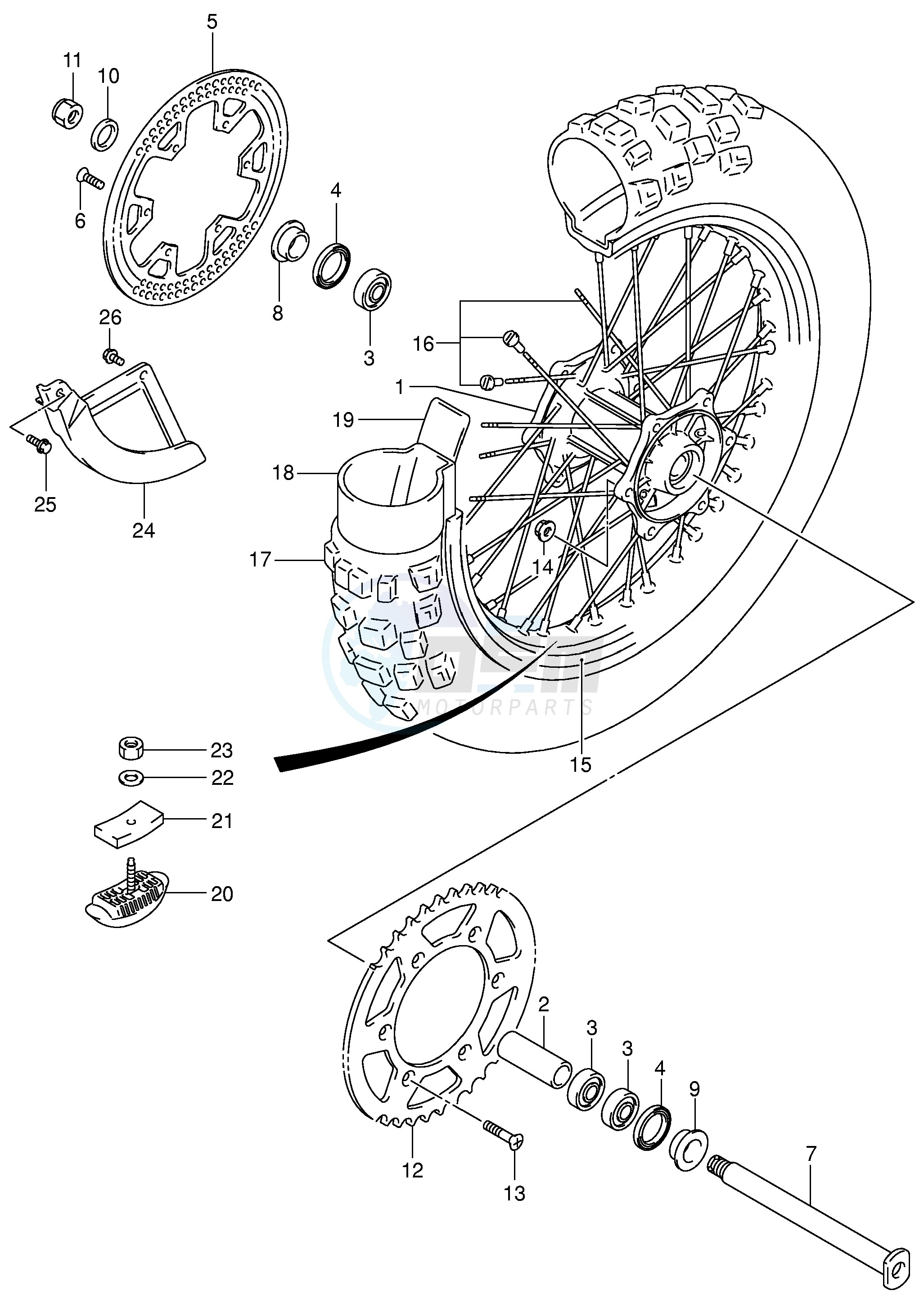 REAR WHEEL (MODEL K3) image