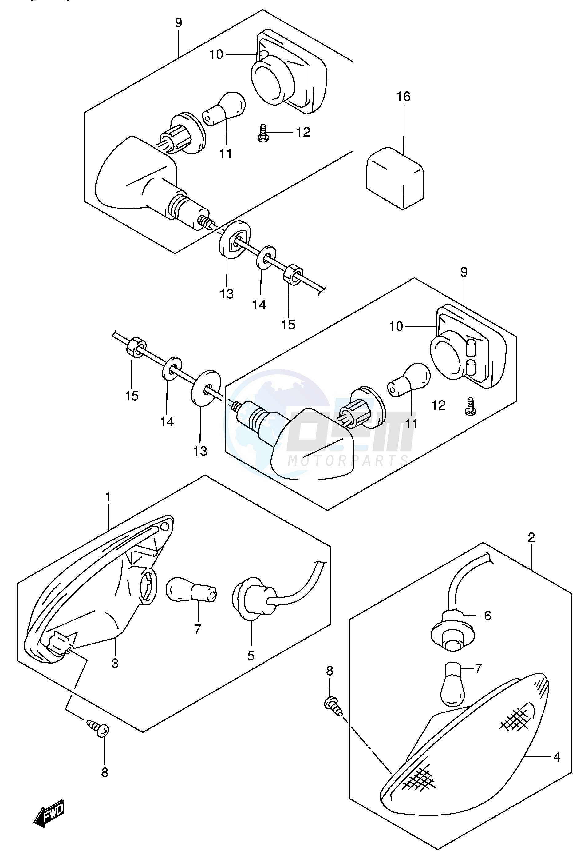 TURNSIGNAL LAMP (MODEL K4 K5) blueprint