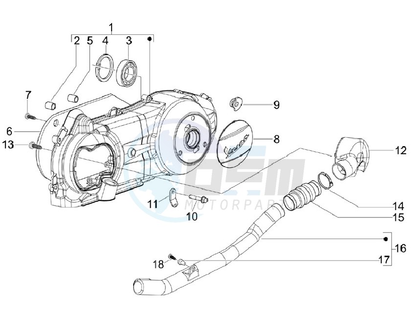 Crankcase cover and cooling blueprint