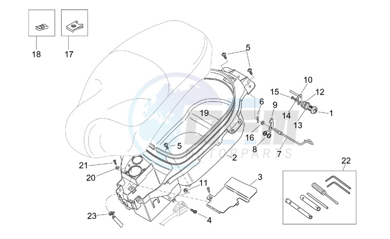 Helmet compartment blueprint