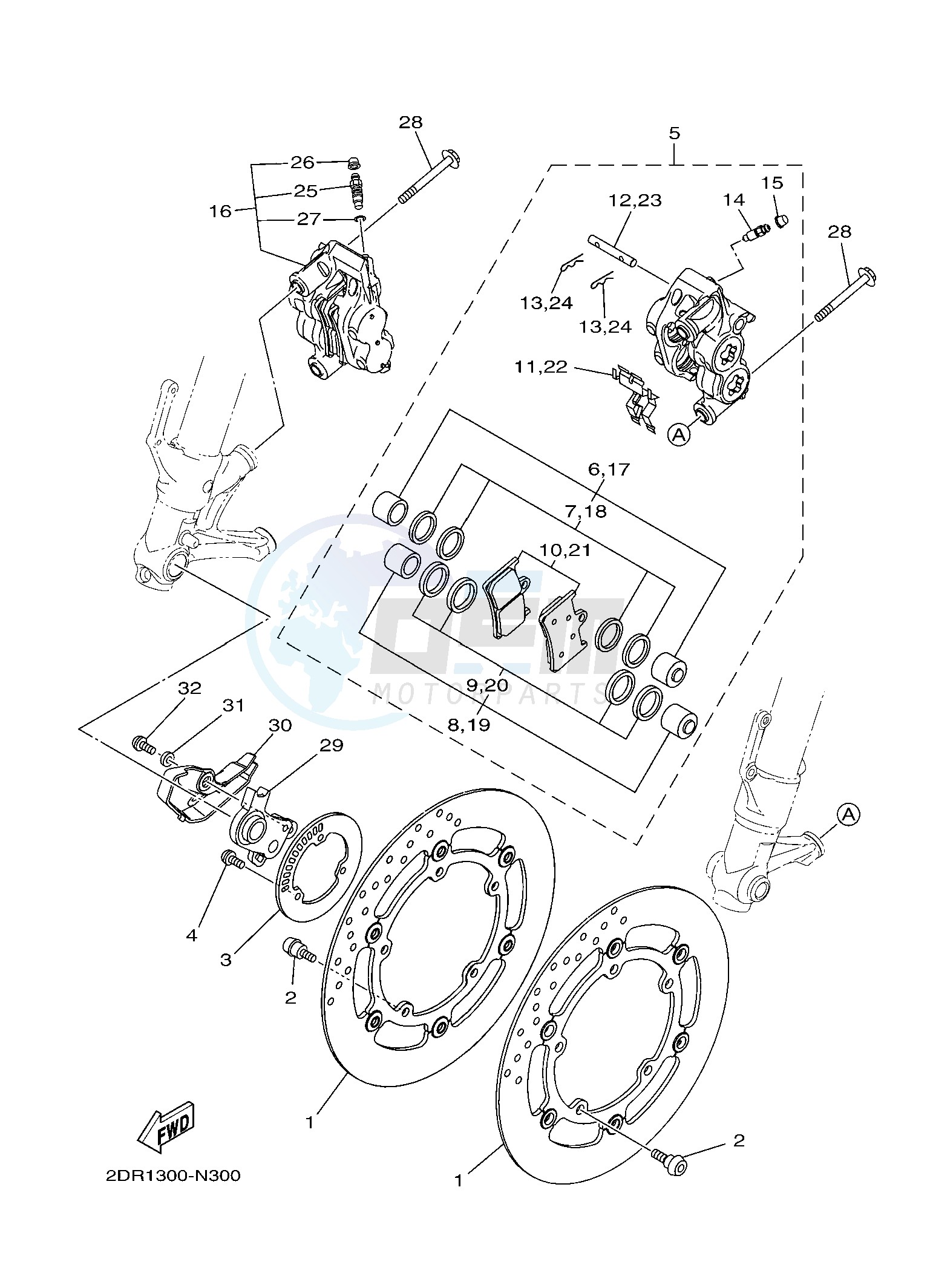 FRONT BRAKE CALIPER blueprint