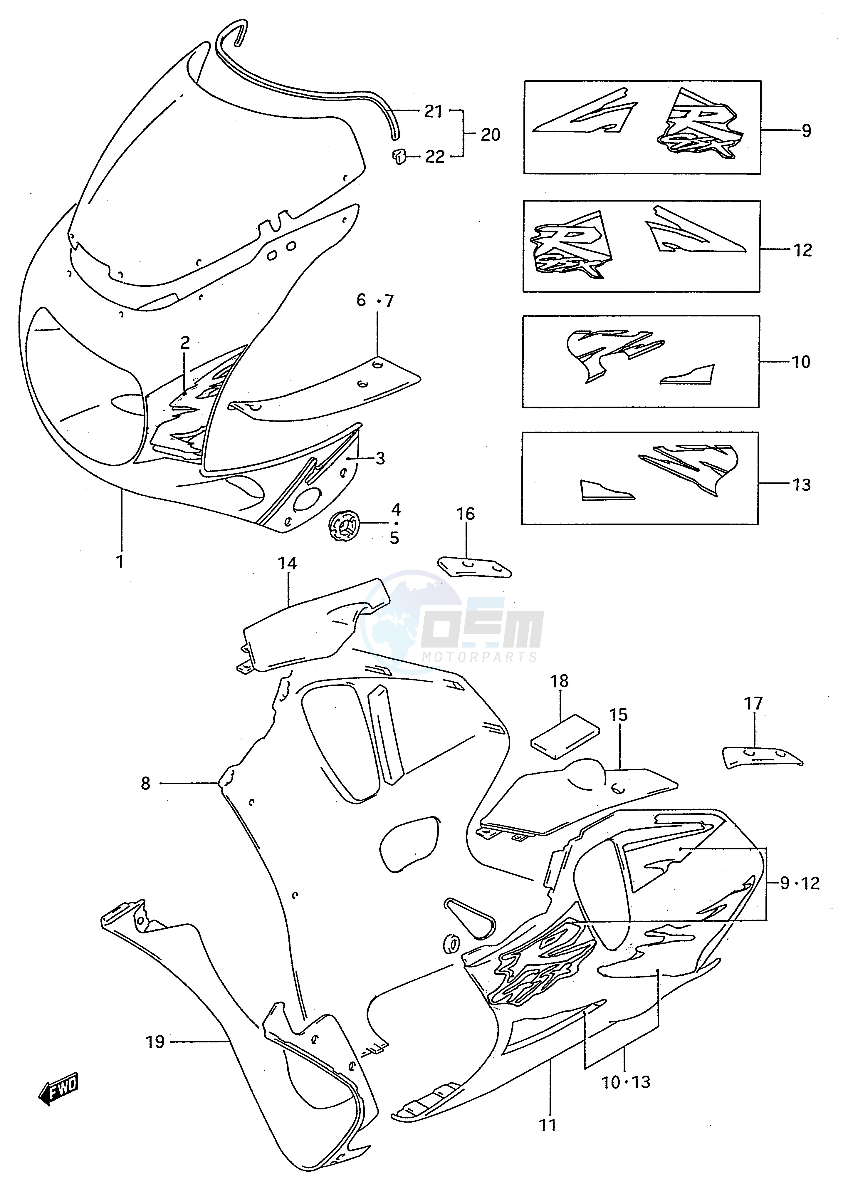 COWLING BODY PARTS (MODEL S M18) image