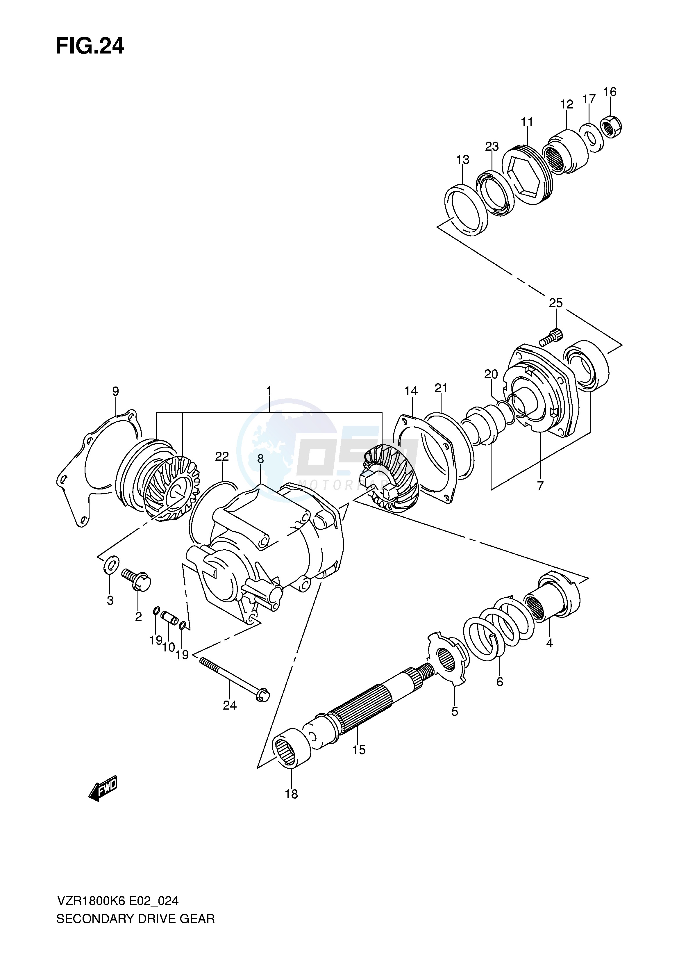 SECONDARY DRIVE GEAR (MODEL K6 K7) blueprint