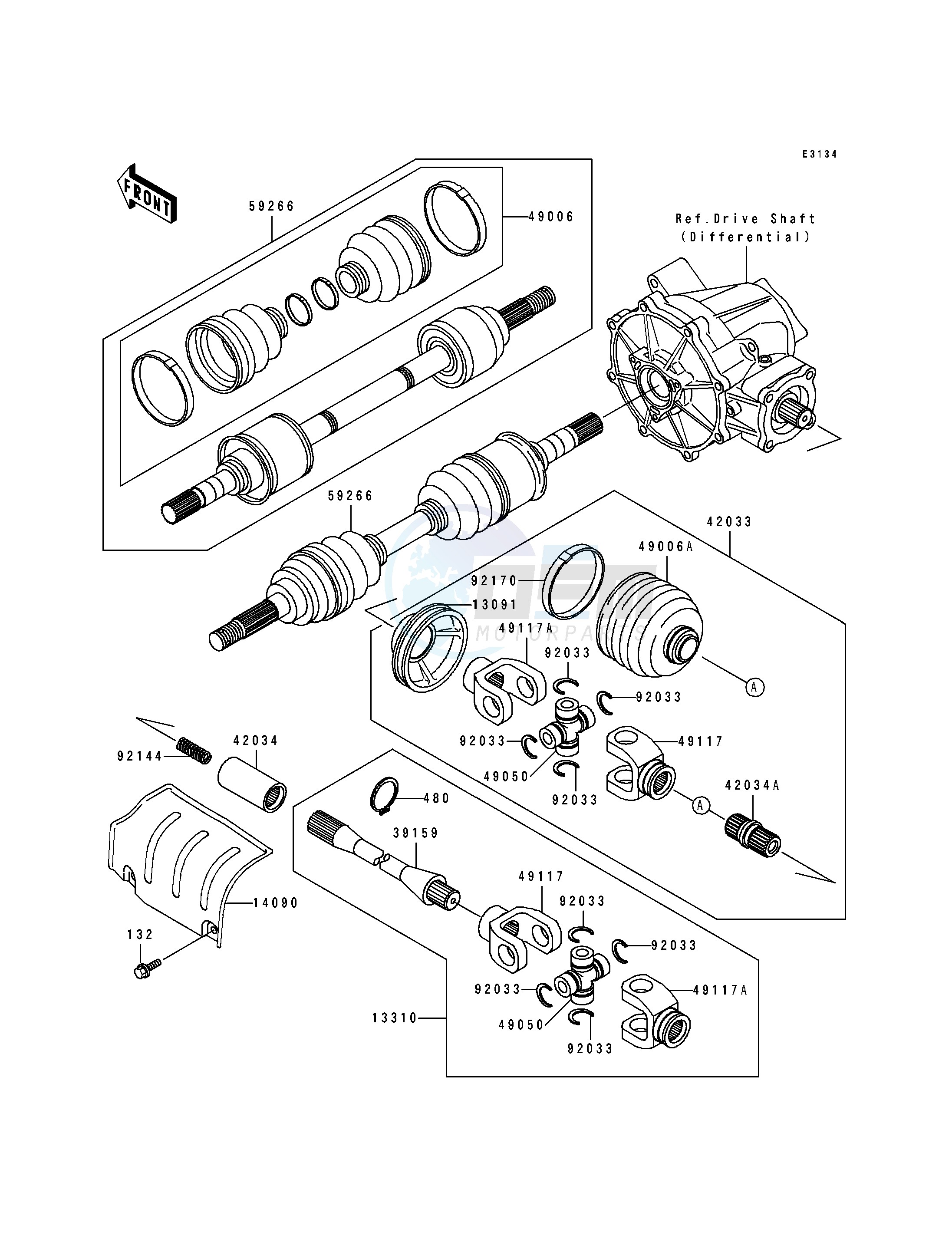 DRIVE SHAFT-- FRONT- --- KLF400-B1_B2- - image