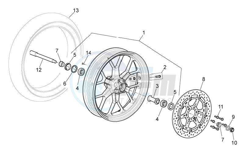 Front wheel I blueprint