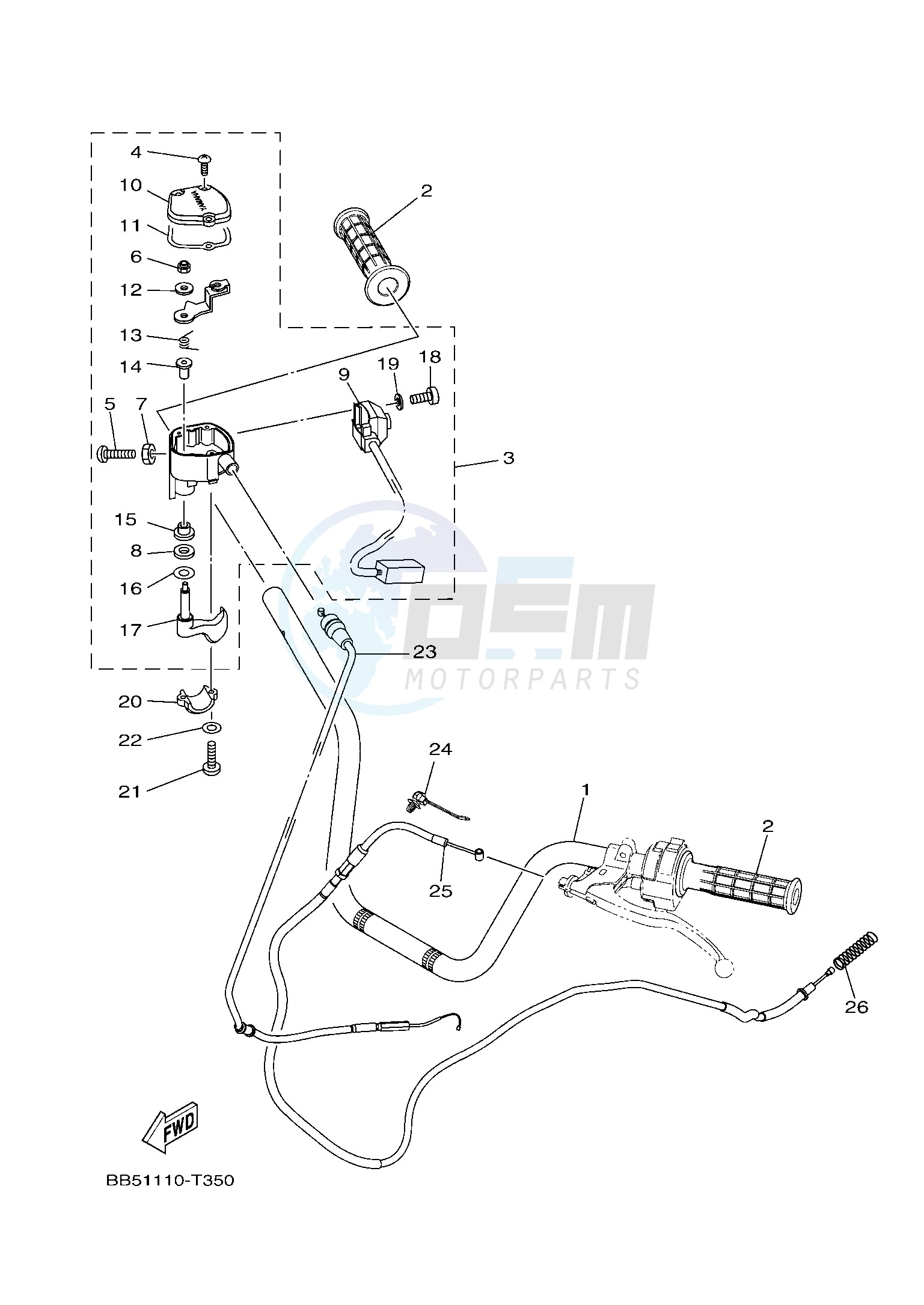 STEERING HANDLE & CABLE image