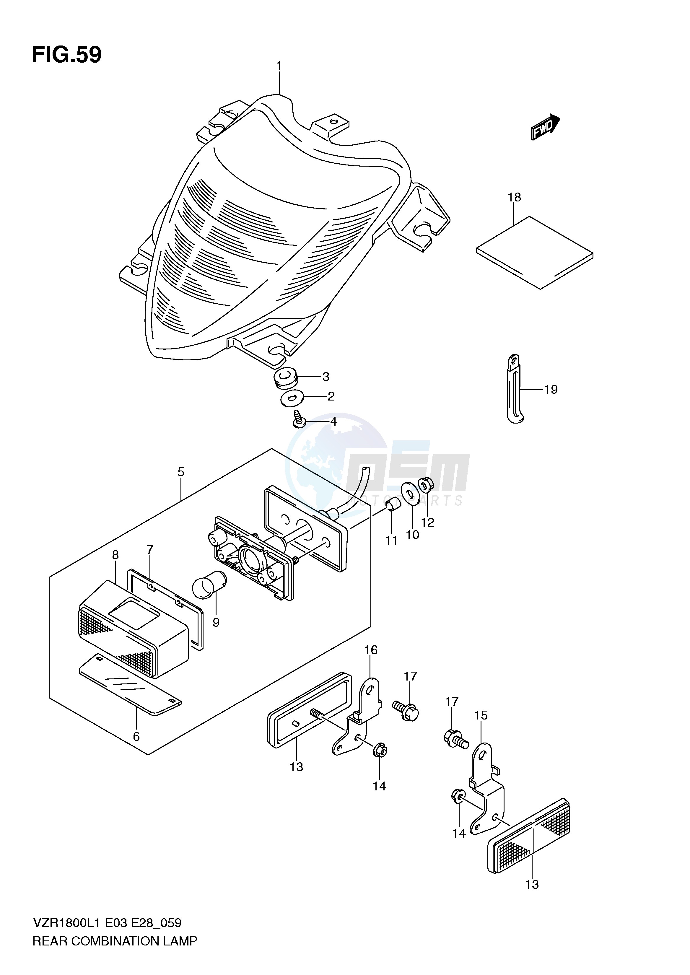 REAR COMBINATION LAMP (VZR1800ZL1 E33) blueprint