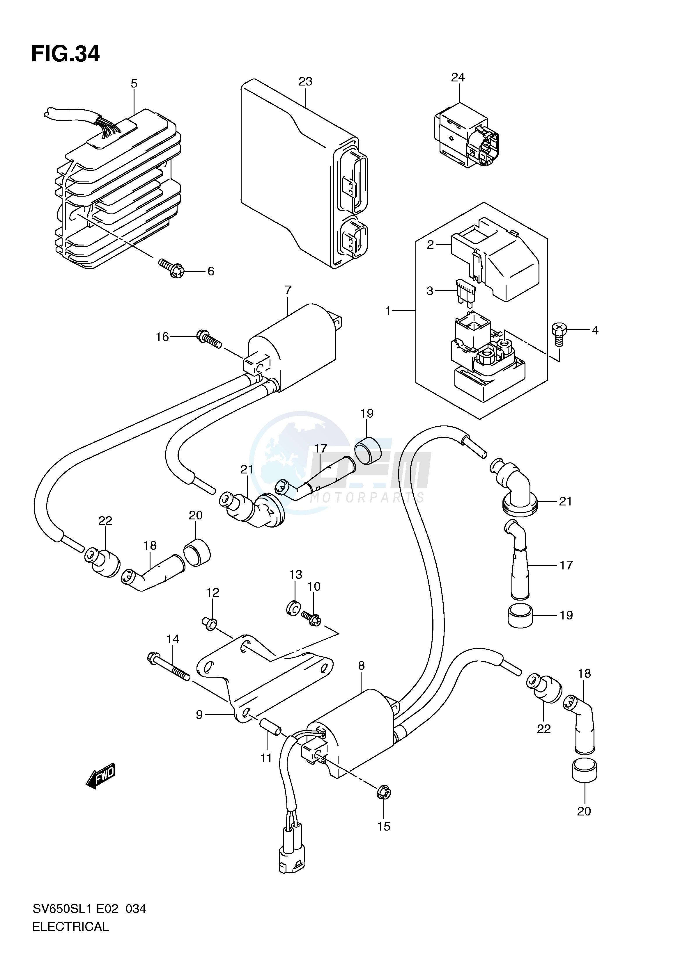 ELECTRICAL (SV650SL1 E2) blueprint