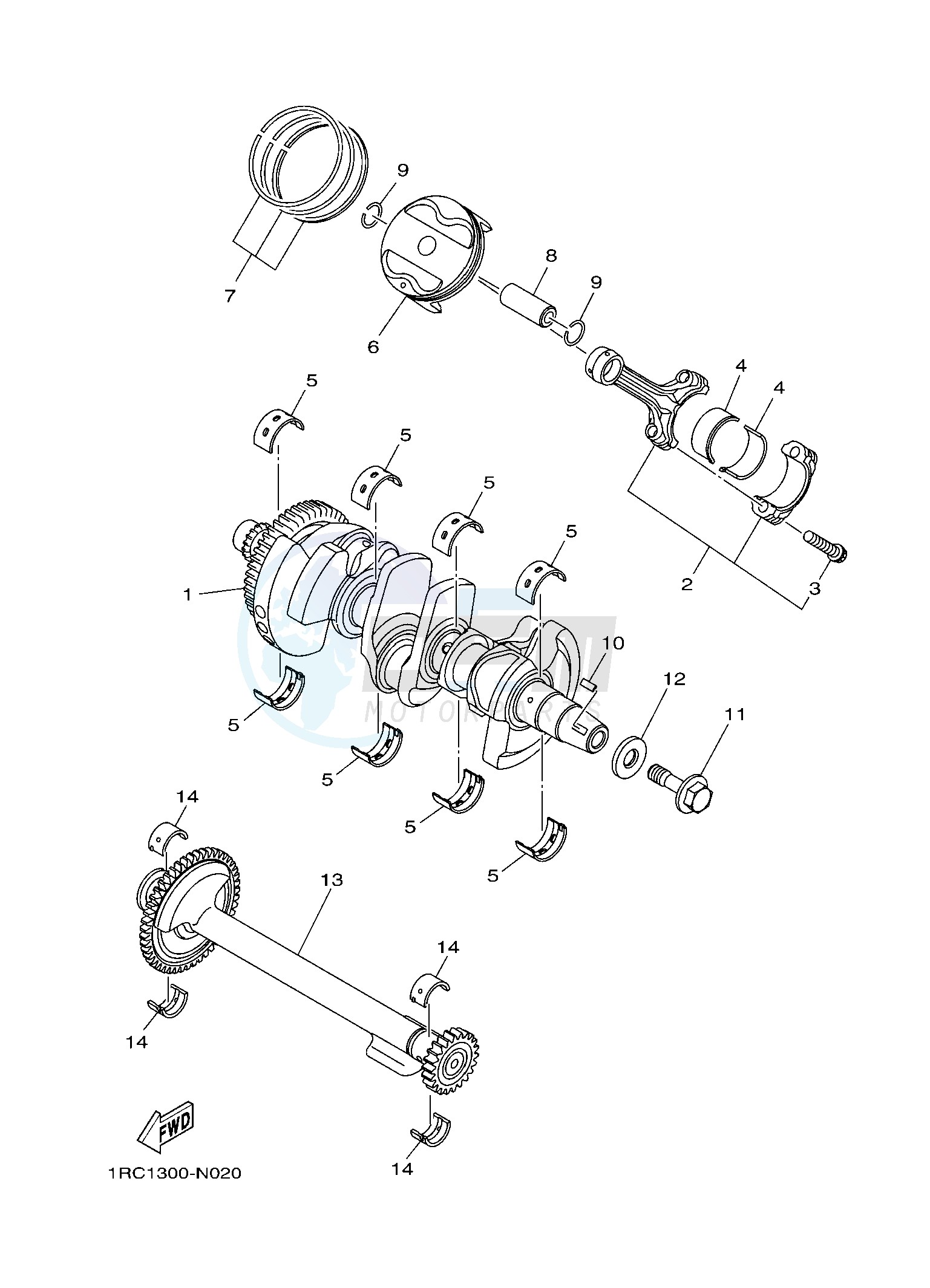 CRANKSHAFT & PISTON image