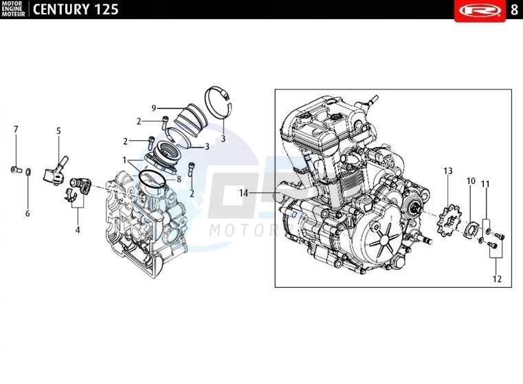 FUEL INJECTION SYSTEM - FULL ENGINE - GEAR BOX SPROCKET image