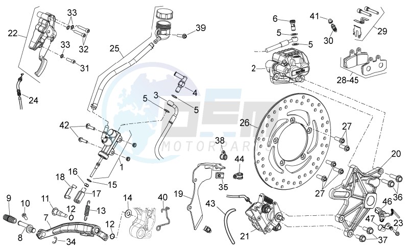 Rear brake system image