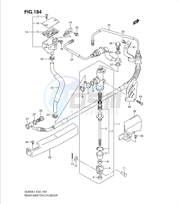 REAR MASTER CYLINDER (DL650AUEL1 E19) blueprint