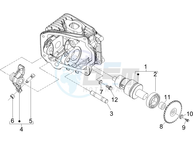 Camshaft - Rocking levers support unit image