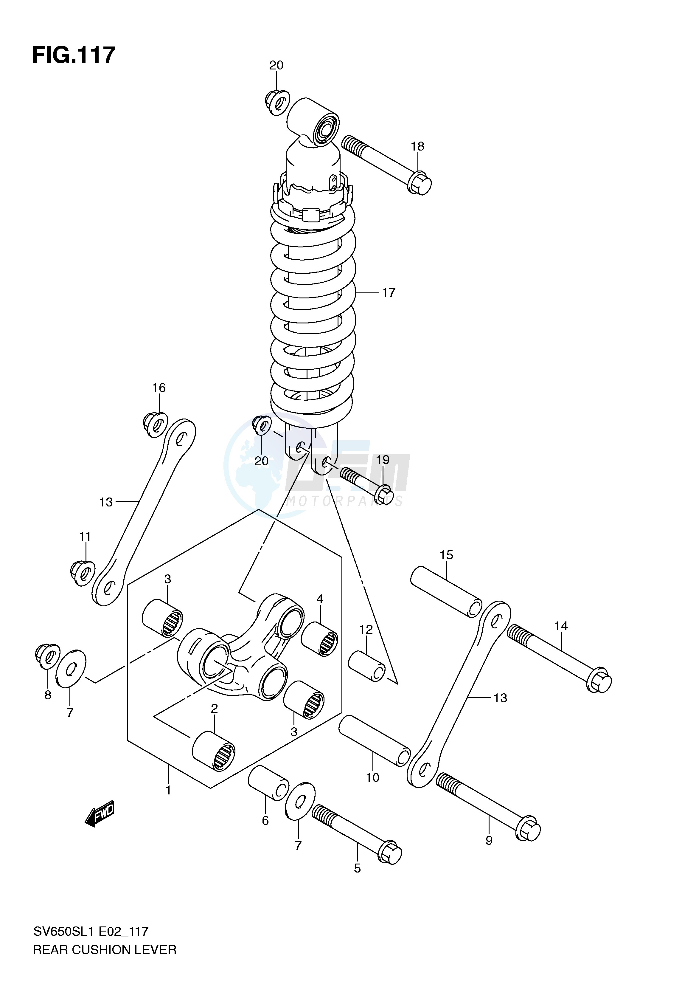 REAR CUSHION LEVER (SV650SUL1 E24) image