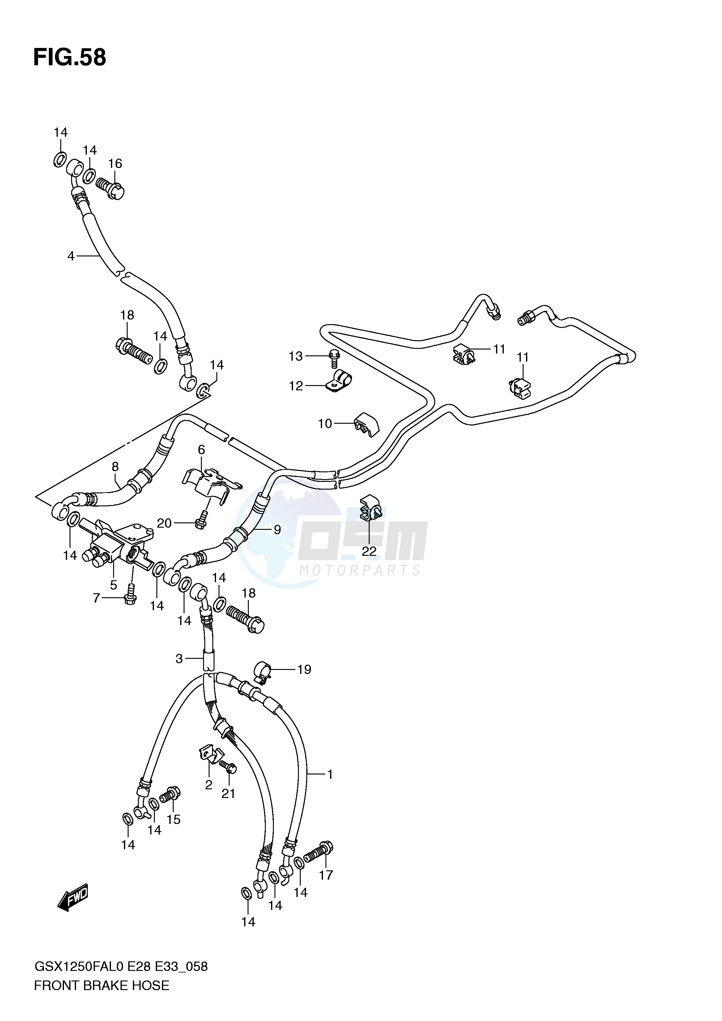 FRONT BRAKE HOSE blueprint