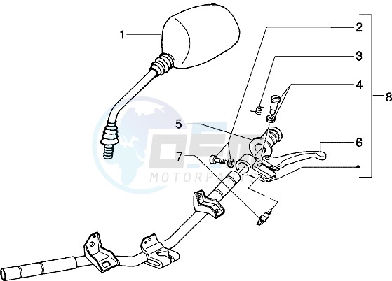 Handlebars component parts (Vehicle with rear drum brake) image