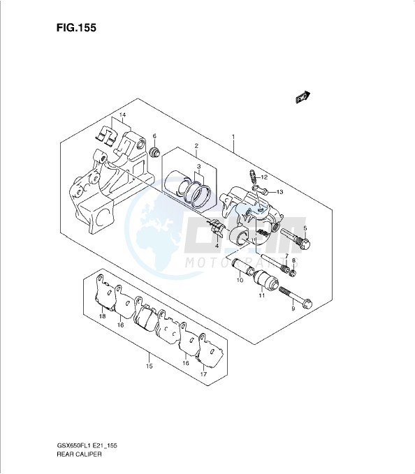 REAR CALIPER (GSX650FUL1 E24) blueprint