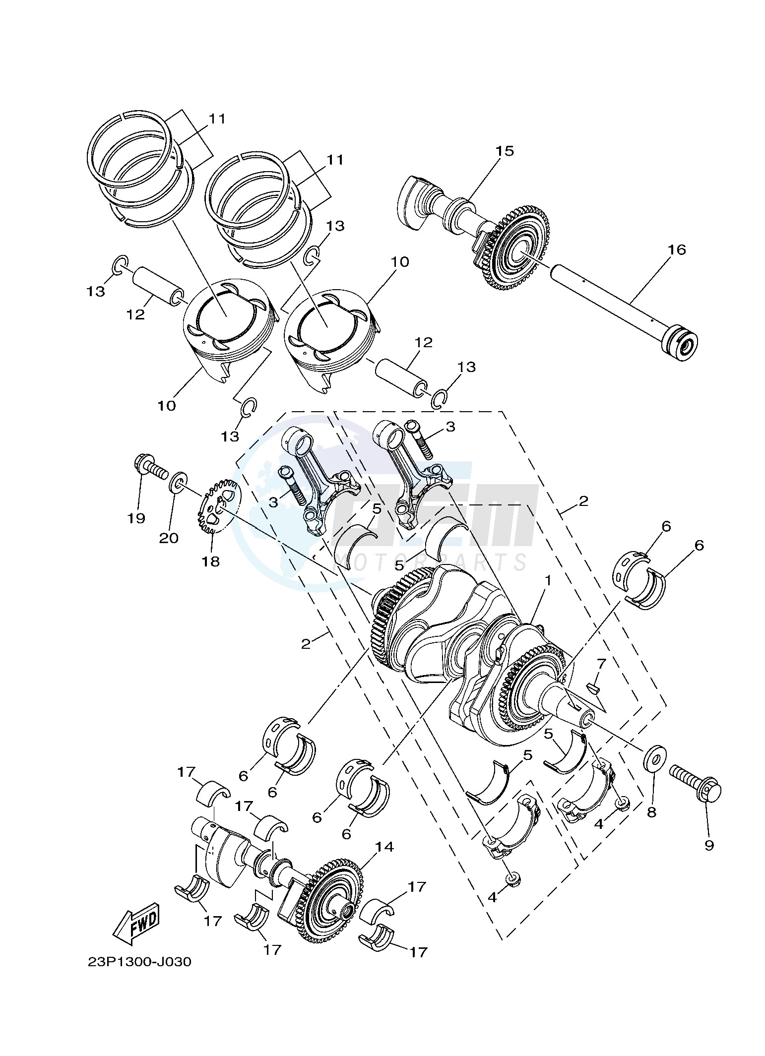 CRANKSHAFT & PISTON blueprint