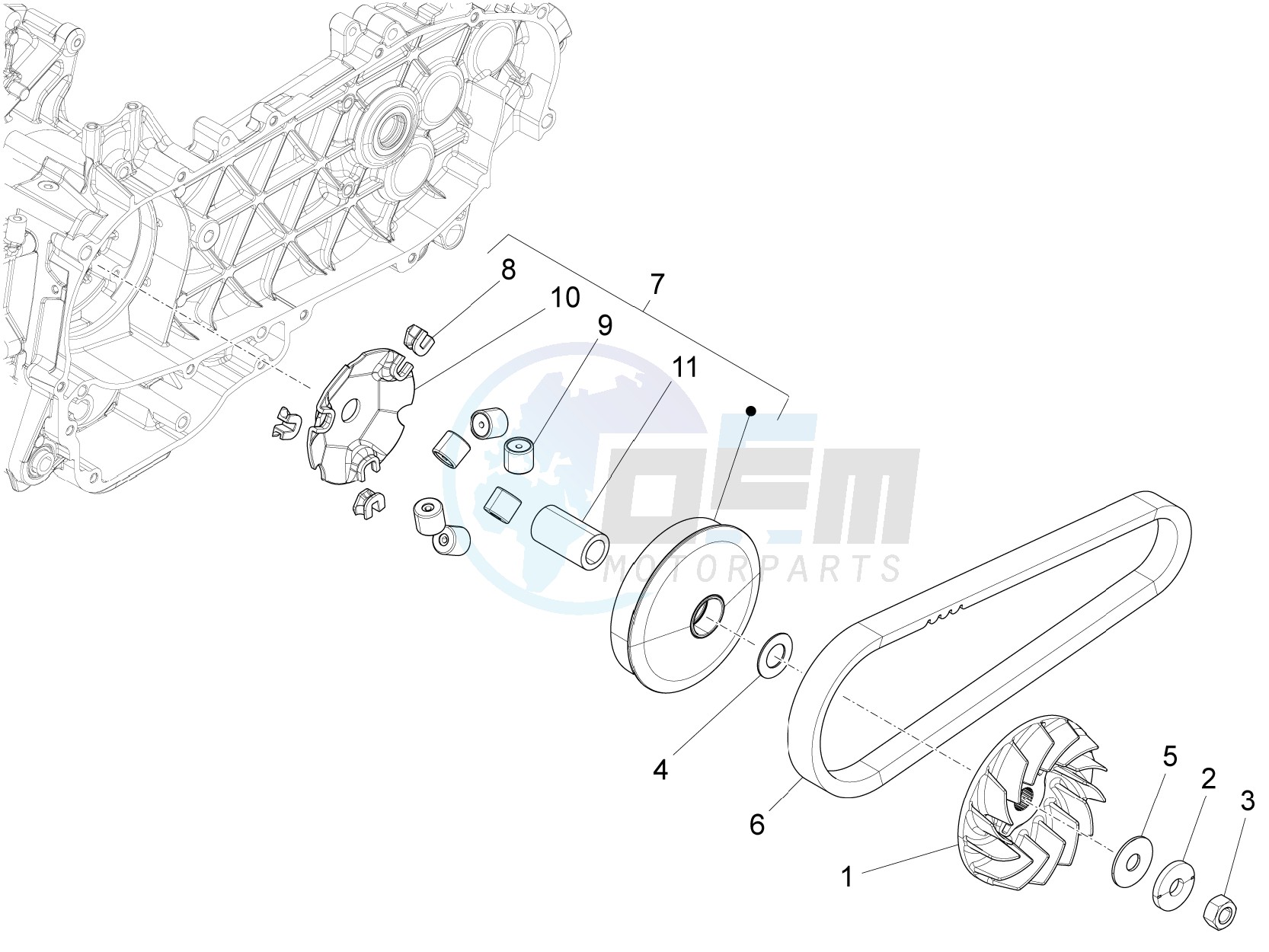 Driving pulley blueprint