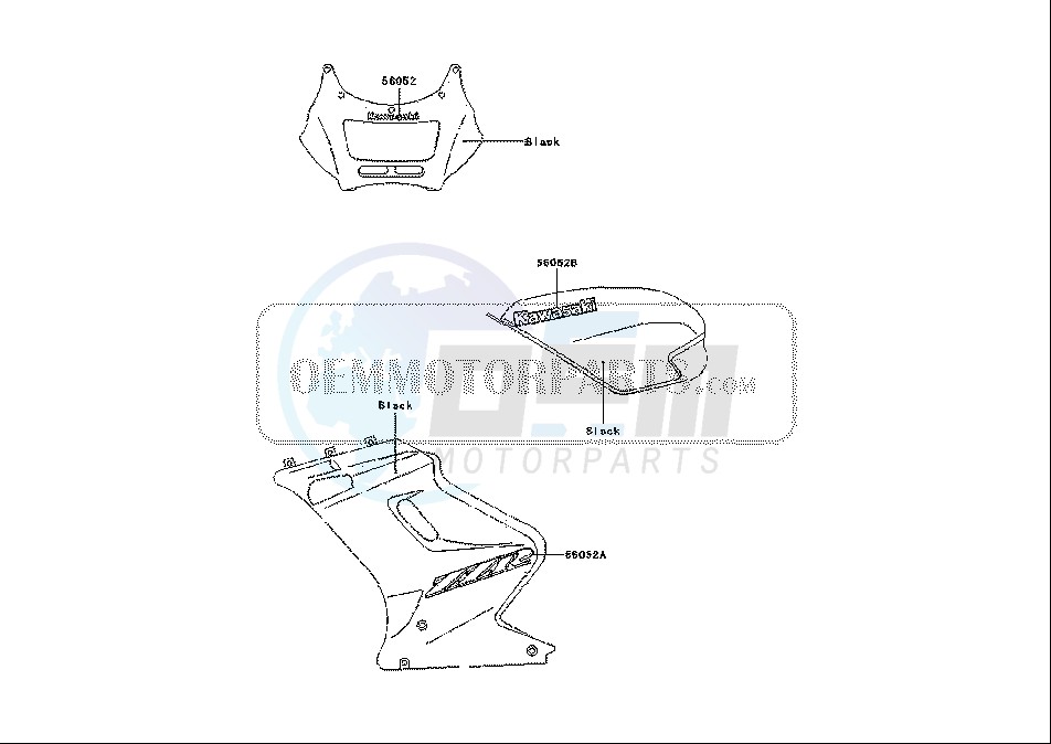 DECALS EX250-H14 BLACK image