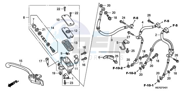 FR. BRAKE MASTER CYLINDER (CBF600SA/NA) image