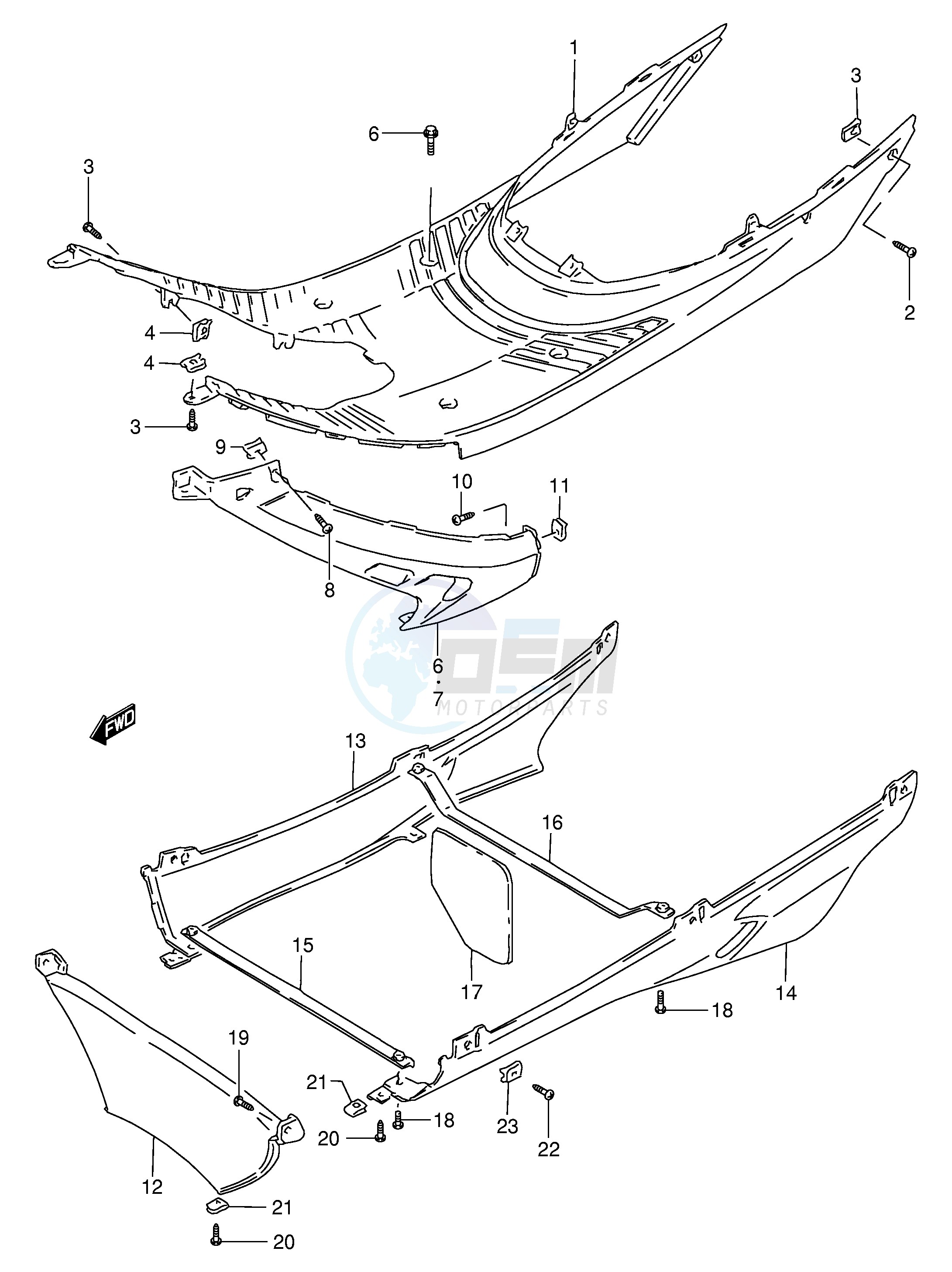 REAR LEG SHIELD (AE50RP RR RS RT RV) blueprint