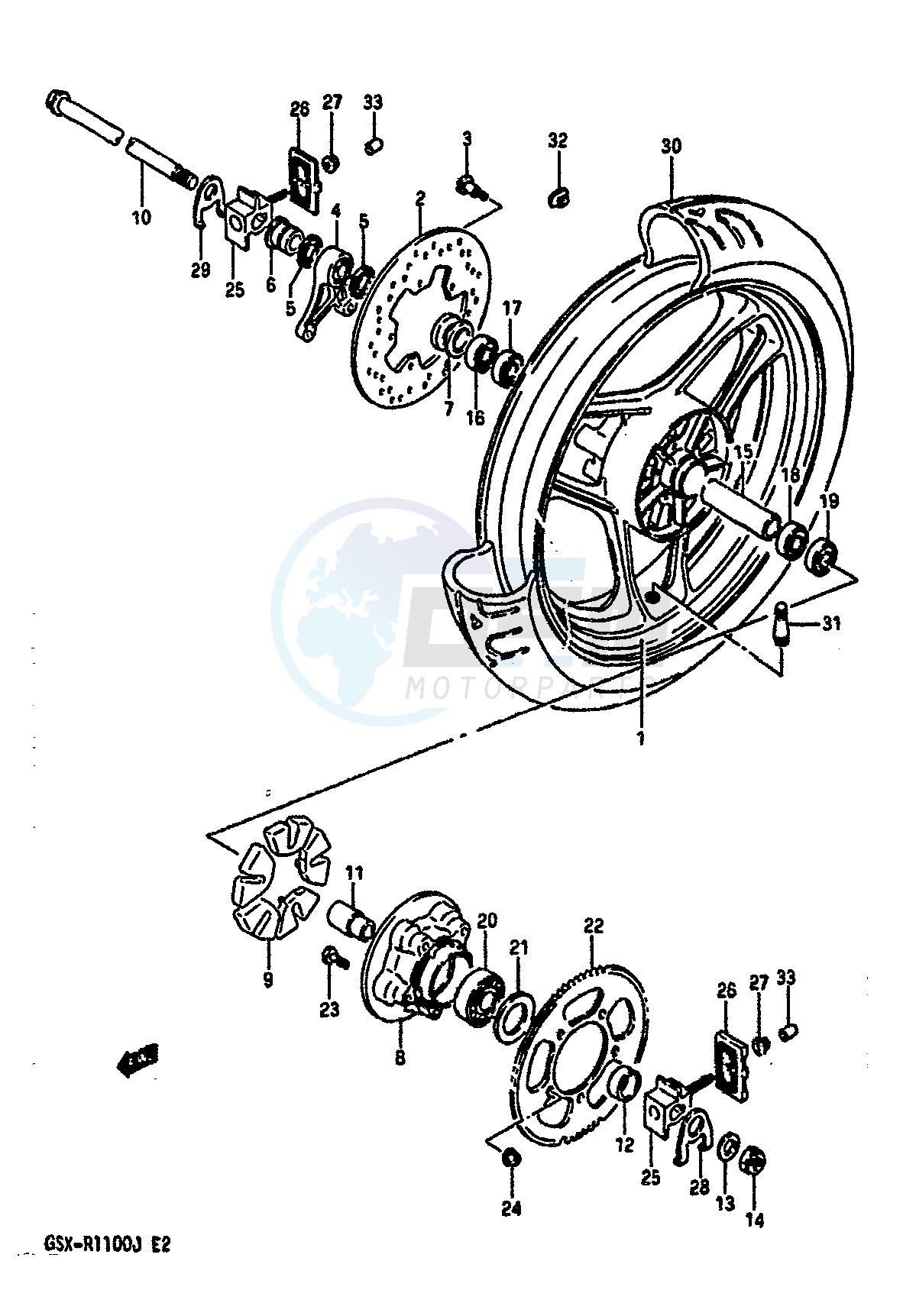 REAR WHEEL (MODEL G H) image