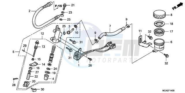 REAR BRAKE MASTER CYLINDER image