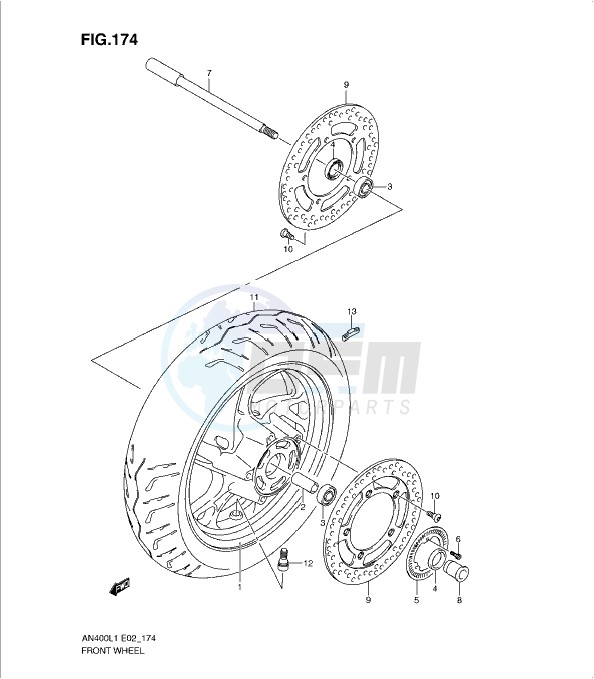 FRONT WHEEL (AN400AL1 E19) image