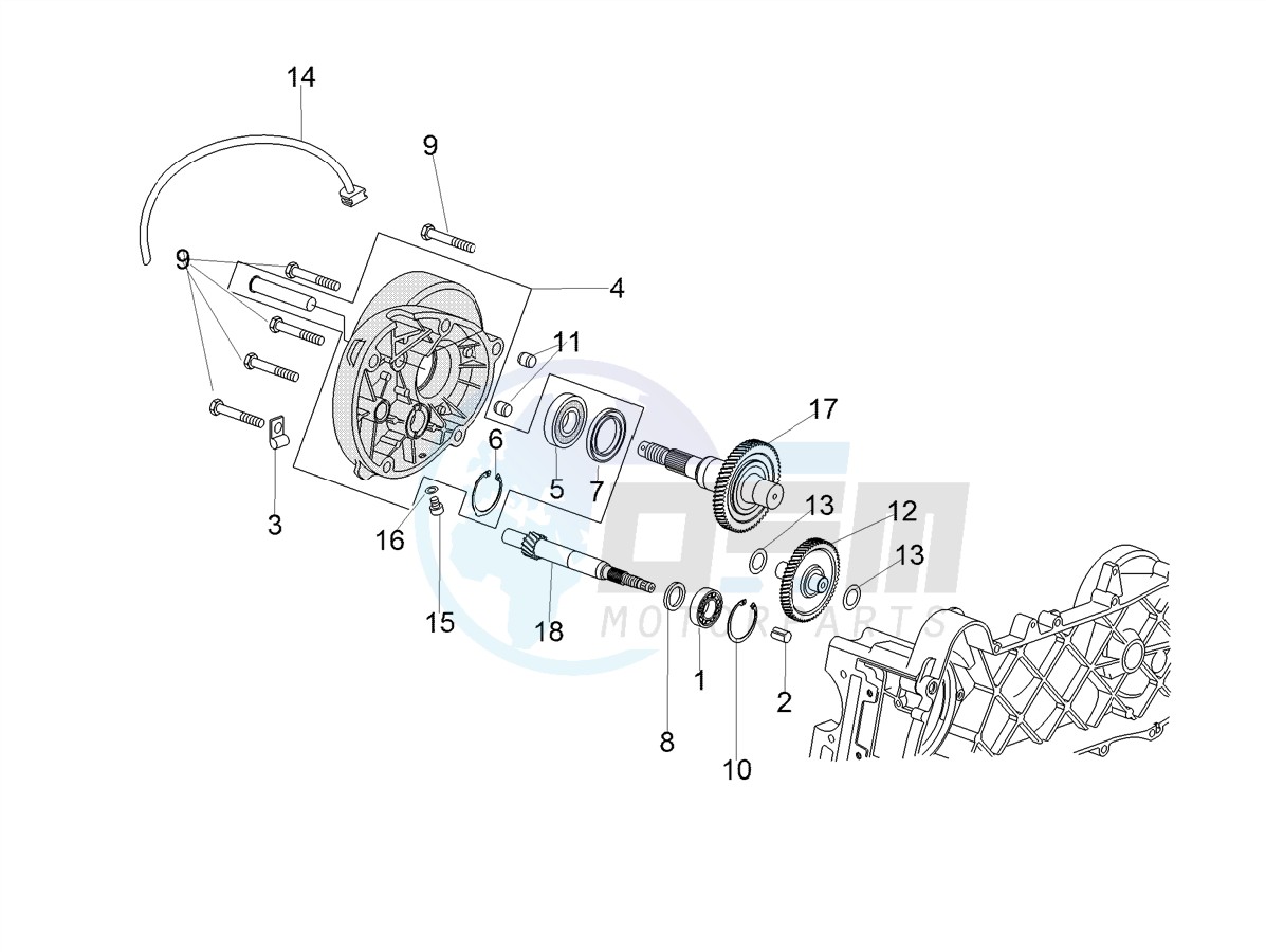 Driven pulley shaft image