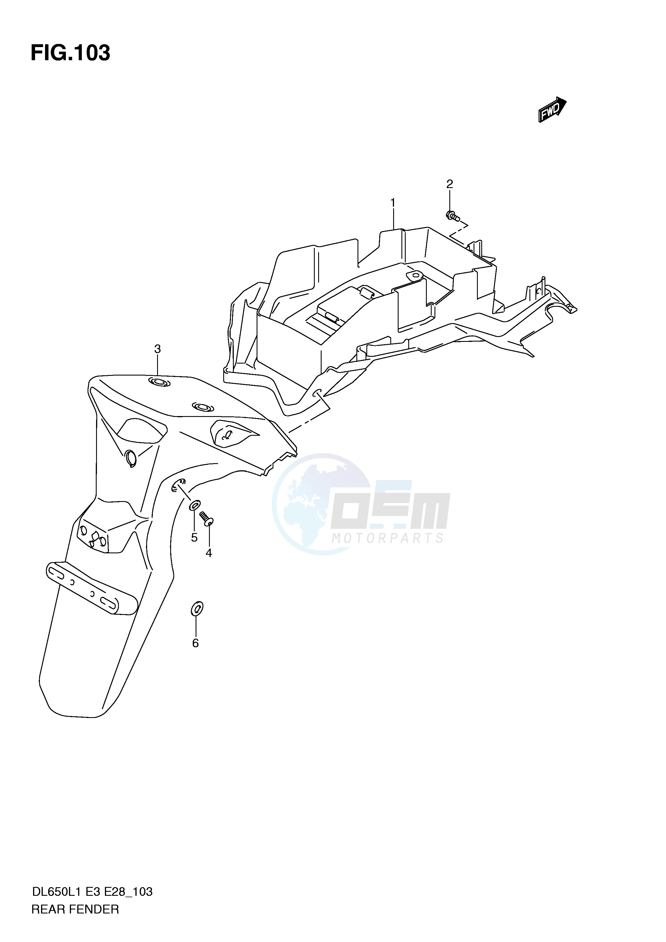 REAR FENDER (DL650AL1 E33) blueprint