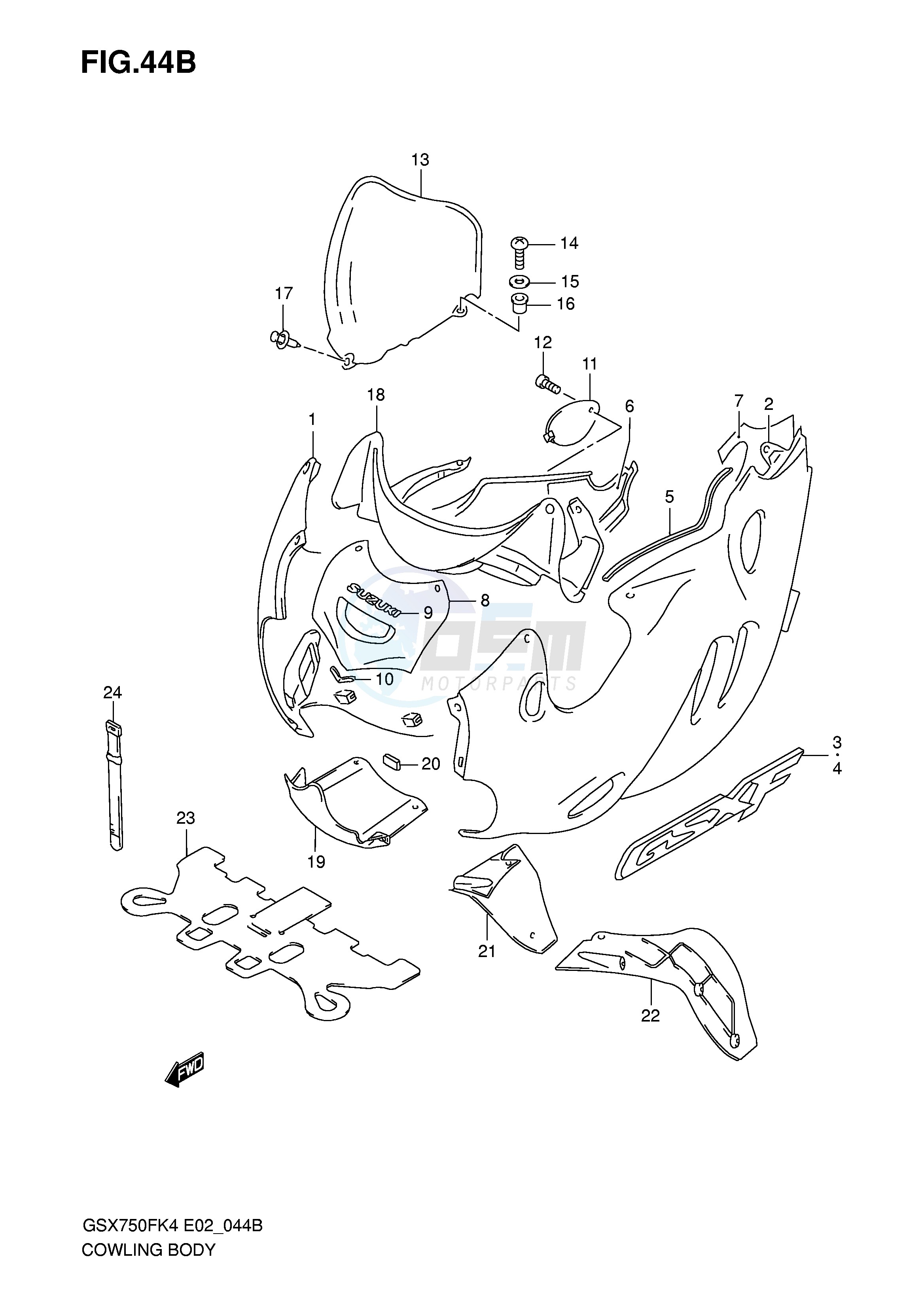 COWLING BODY (MODEL K6) blueprint