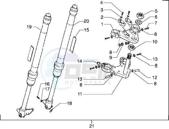 Front-wheel suspension blueprint