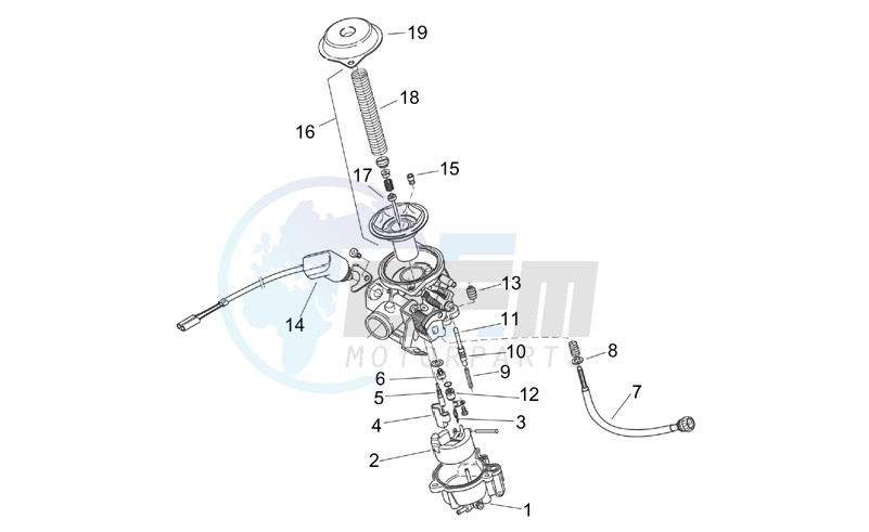 Carburettor - Components blueprint